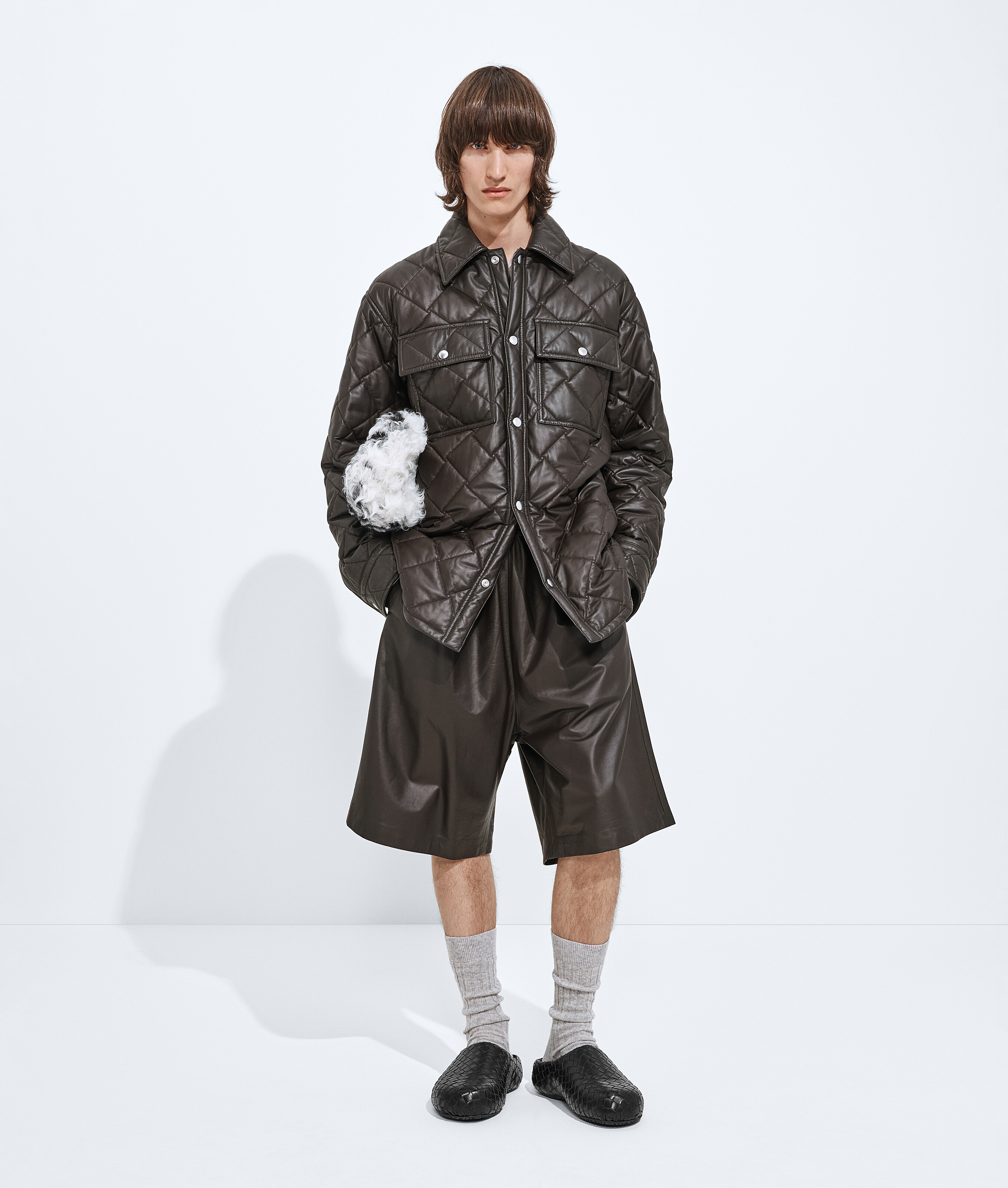 Men's Leather Quilted Overshirt in Intense carrubo Bottega Veneta Luxembourg EN - Image 4