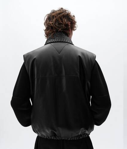 Men's Padded Leather Gilet  in Double black Bottega Veneta Czechia EN - Image 3