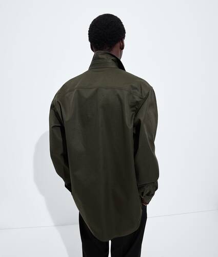 Men's Cotton Gabardine Shirt in Dark juniper Bottega Veneta Czechia EN - Image 3
