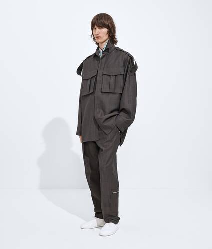 Men's Wool And Mohair Pants in Desert/gray melange Bottega Veneta Latvia EN - Image 4