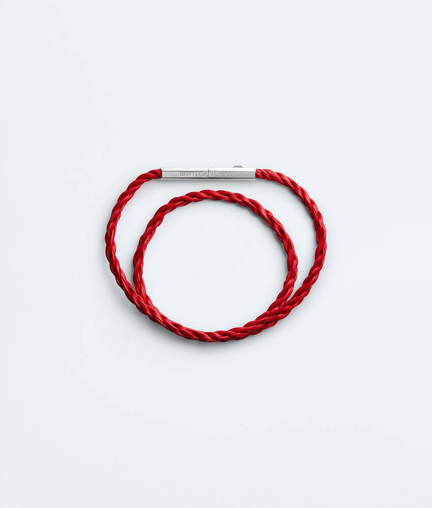 Men's Rope Leather Bracelet in Cardinal Bottega Veneta Slovakia EN - Image 3
