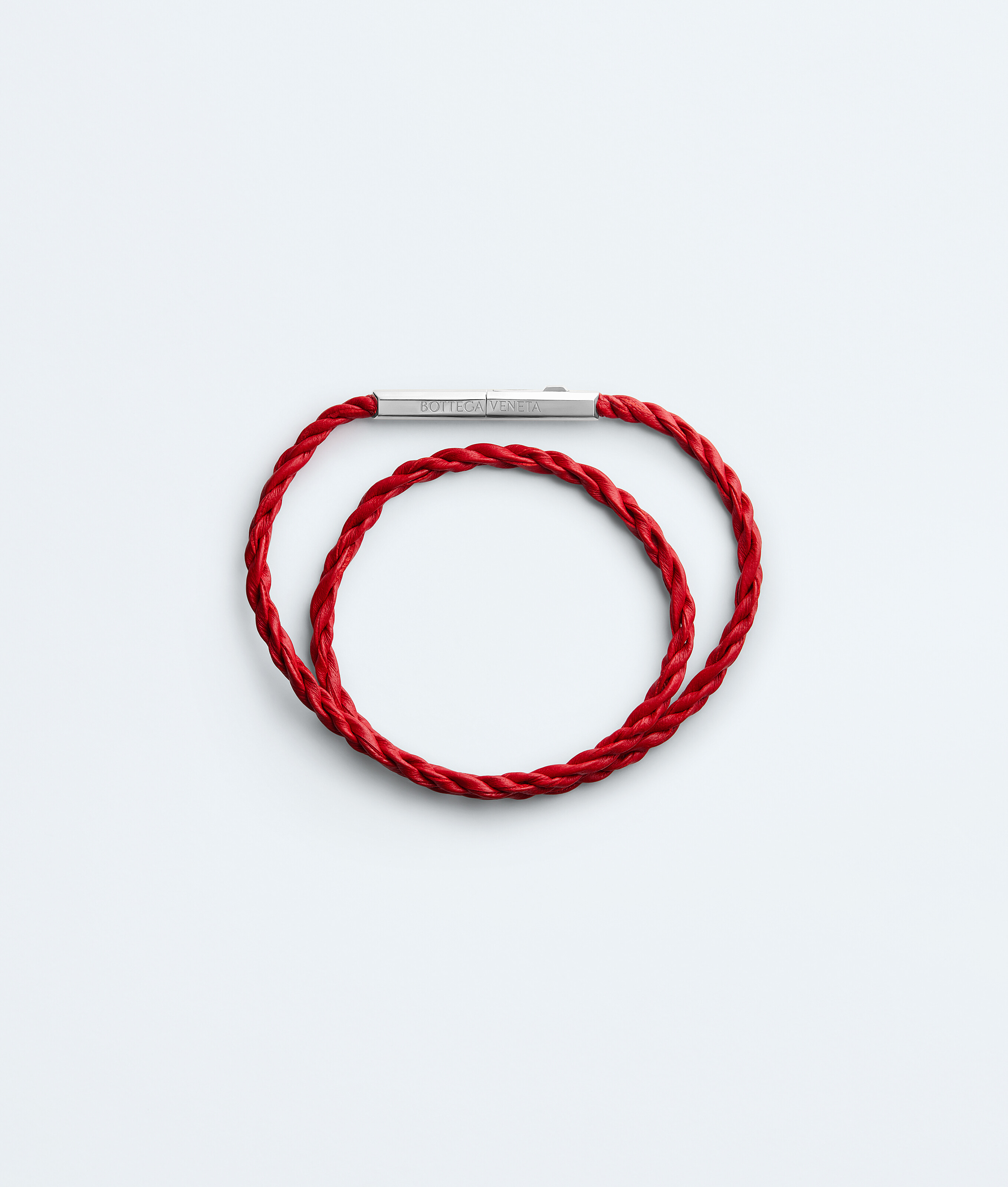 Men's Rope Leather Bracelet in Cardinal Bottega Veneta Luxembourg EN - Image 3