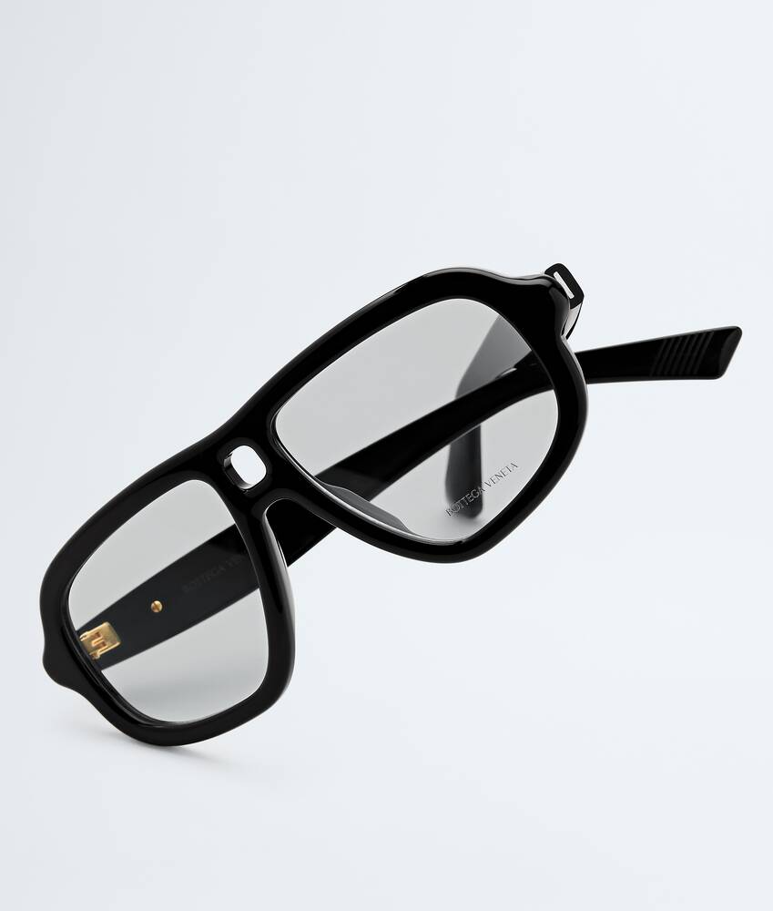 Sophia Ribbon Aviator Eyeglasses in Black/transparent Bottega Veneta Croatia EN - Image 3