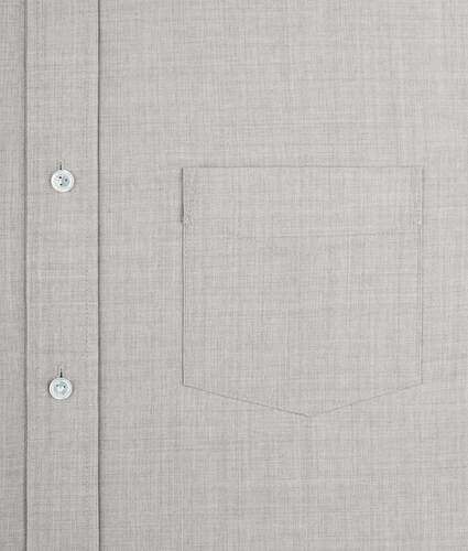 Men's Light Wool Toile Hooded Shirt in Light gray melange Bottega Veneta Latvia EN - Image 5