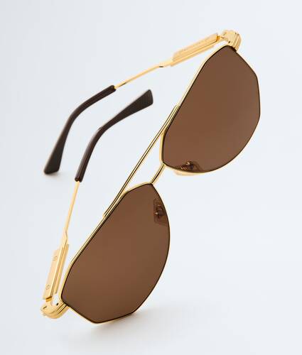 Classic Aviator Sonnenbrille in Gold brown Bottega Veneta &Ouml;sterreich DE - Image 3