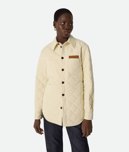 Women's Quilted Cotton Overshirt in Sea salt Bottega Veneta United States EN - Image 1