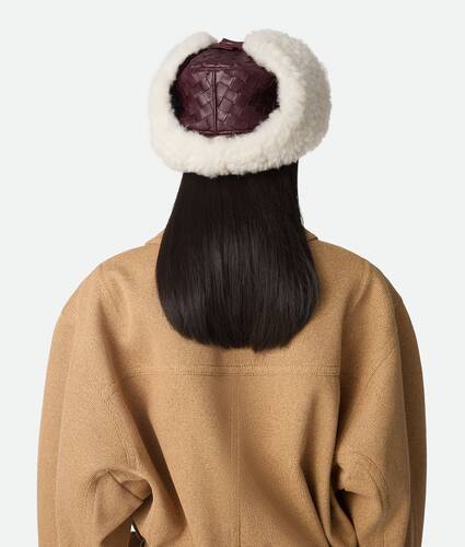Intrecciato Leather Aviator Hat