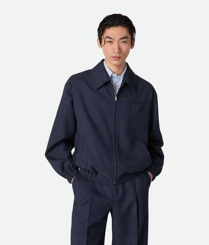 Men's Melange Wool Blouson in Dark indigo Bottega Veneta United States EN - Image 1