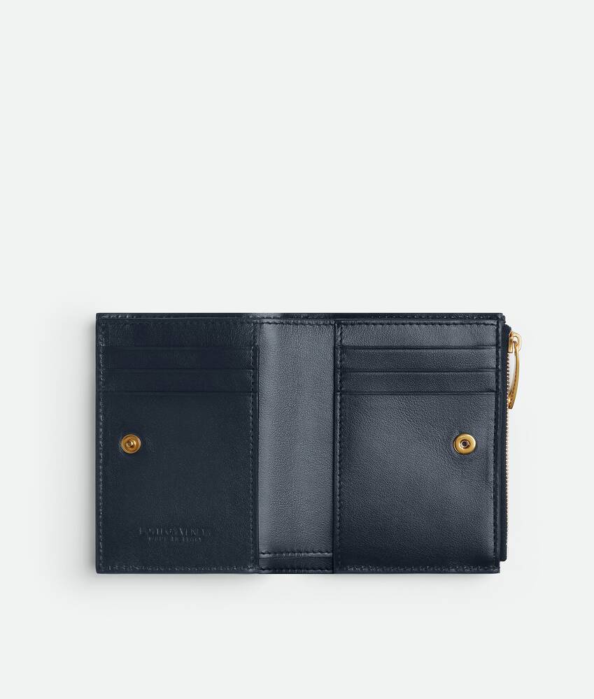 Women's Small Intrecciato Bi-Fold Zip Wallet in Space Bottega Veneta Denmark EN - Image 2