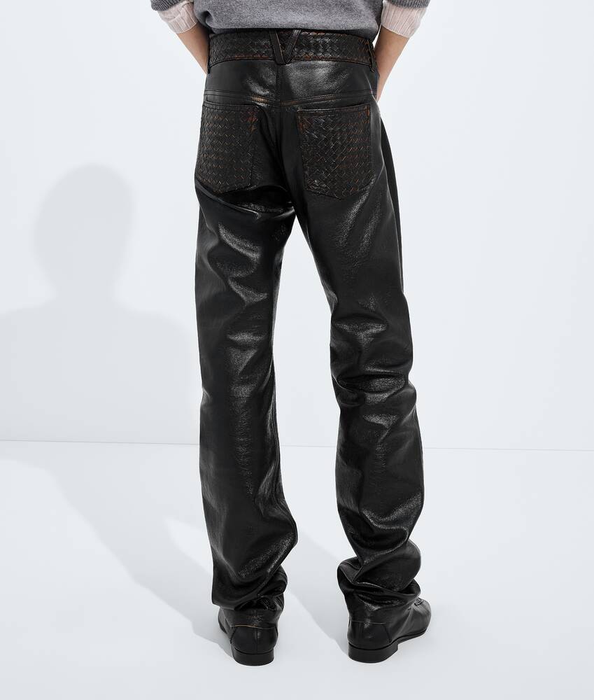 Men's Weathered Leather Pants in Black/brown Bottega Veneta Canada EN - Image 3