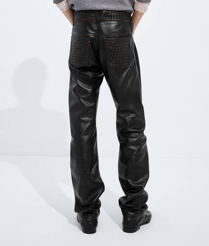 Men's Weathered Leather Pants in Black/brown Bottega Veneta Canada EN - Image 3