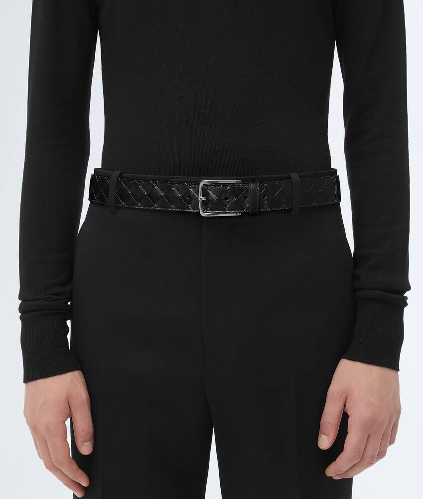 Men's Intrecciato Belt in Black Bottega Veneta Australia EN - Image 2
