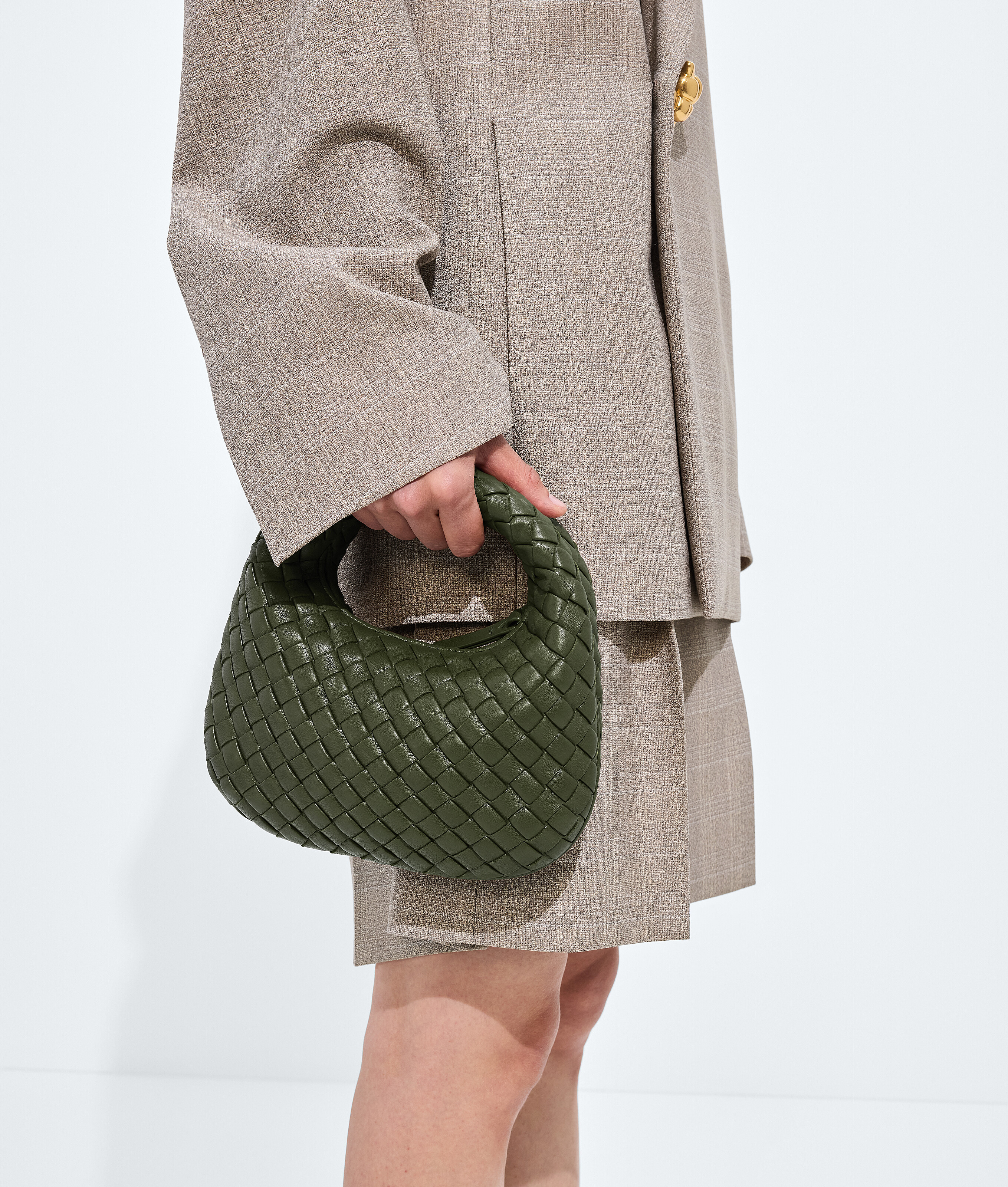 Women's Baby Veneta in Green tweed Bottega Veneta United Arab Emirates EN - Image 2