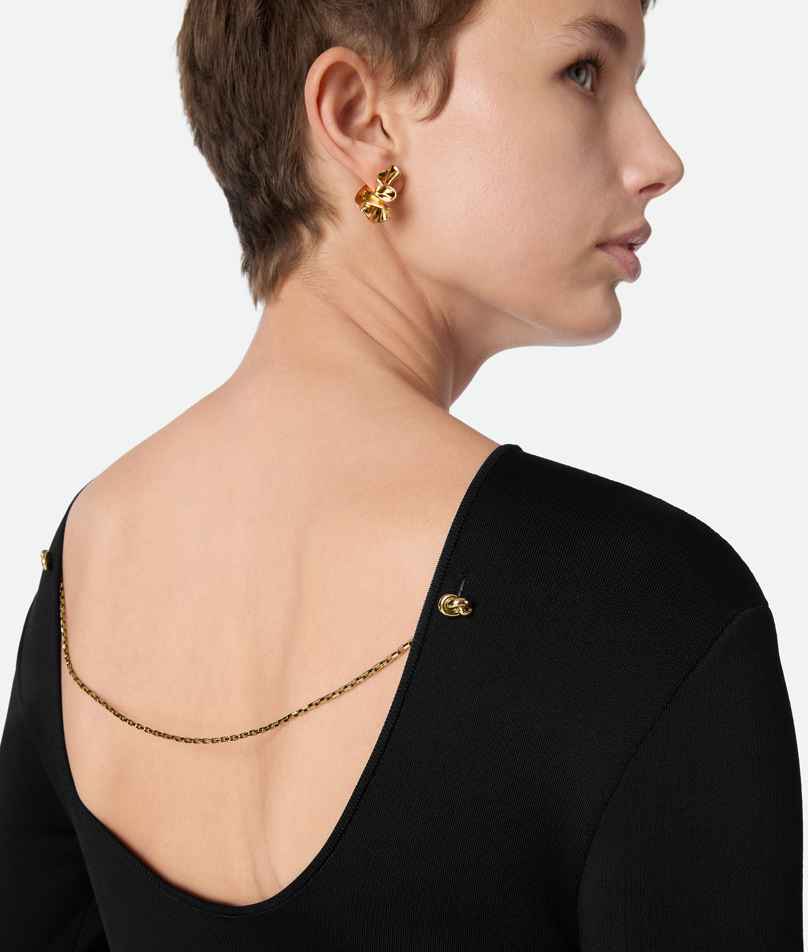 Bottega Veneta Compact Viscose Dress In Black