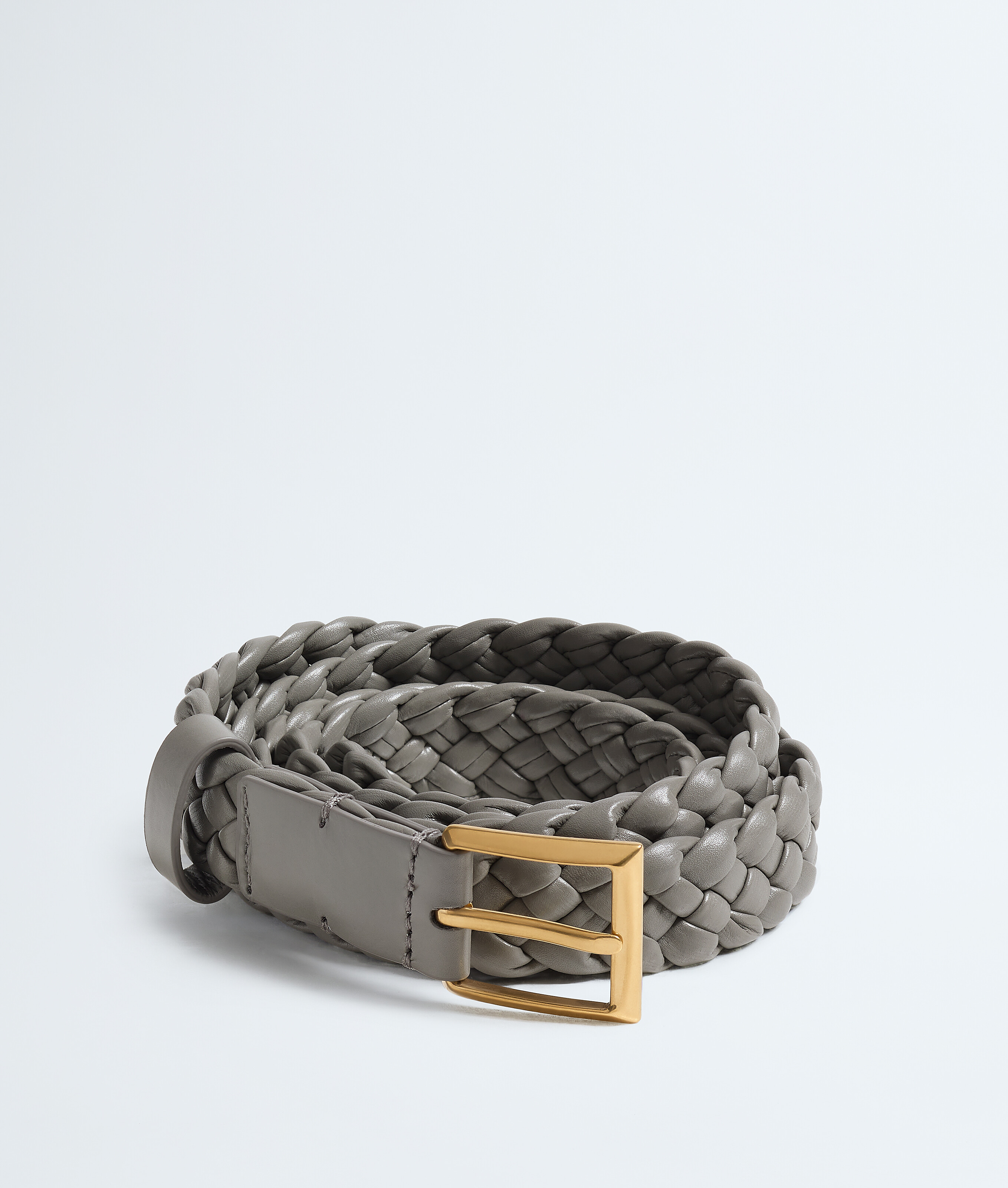 Bottega Veneta Grey/Silver Solo Belt - & - Woman - M