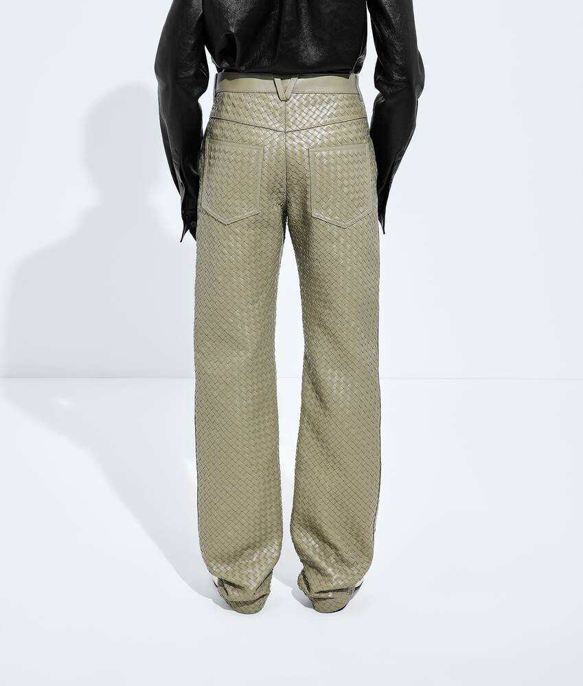 Women's Intrecciato Leather Pants in Tarragon Bottega Veneta Czechia EN - Image 3