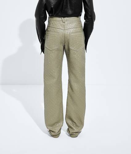 Women's Intrecciato Leather Pants in Tarragon Bottega Veneta Czechia EN - Image 3