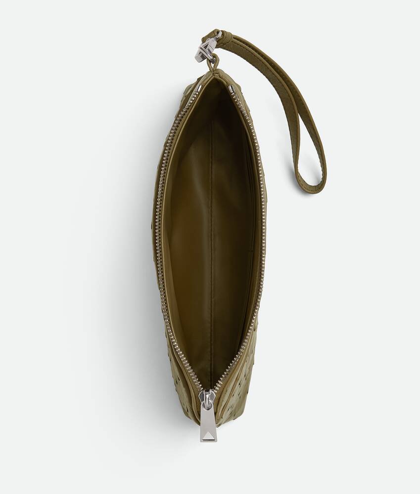 Men's Ostrich Prism Pouch in Algae Bottega Veneta Italy EN - Image 2