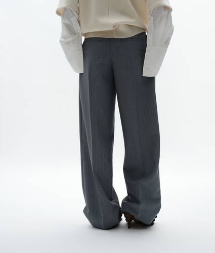 Pantalones de lana y mohair para Mujer en Blue/grey melange Bottega Veneta Espa&ntilde;a ES - Image 4
