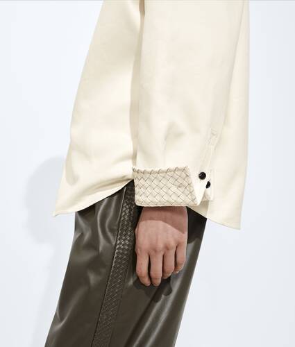 Men's Cotton Gabardine Overshirt  in Parchment Bottega Veneta Latvia EN - Image 5