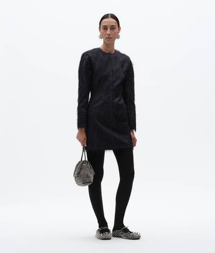 Women's Viscose and Silk Fil Coupé Dress in Midnight blue Bottega Veneta Singapore EN - Image 1