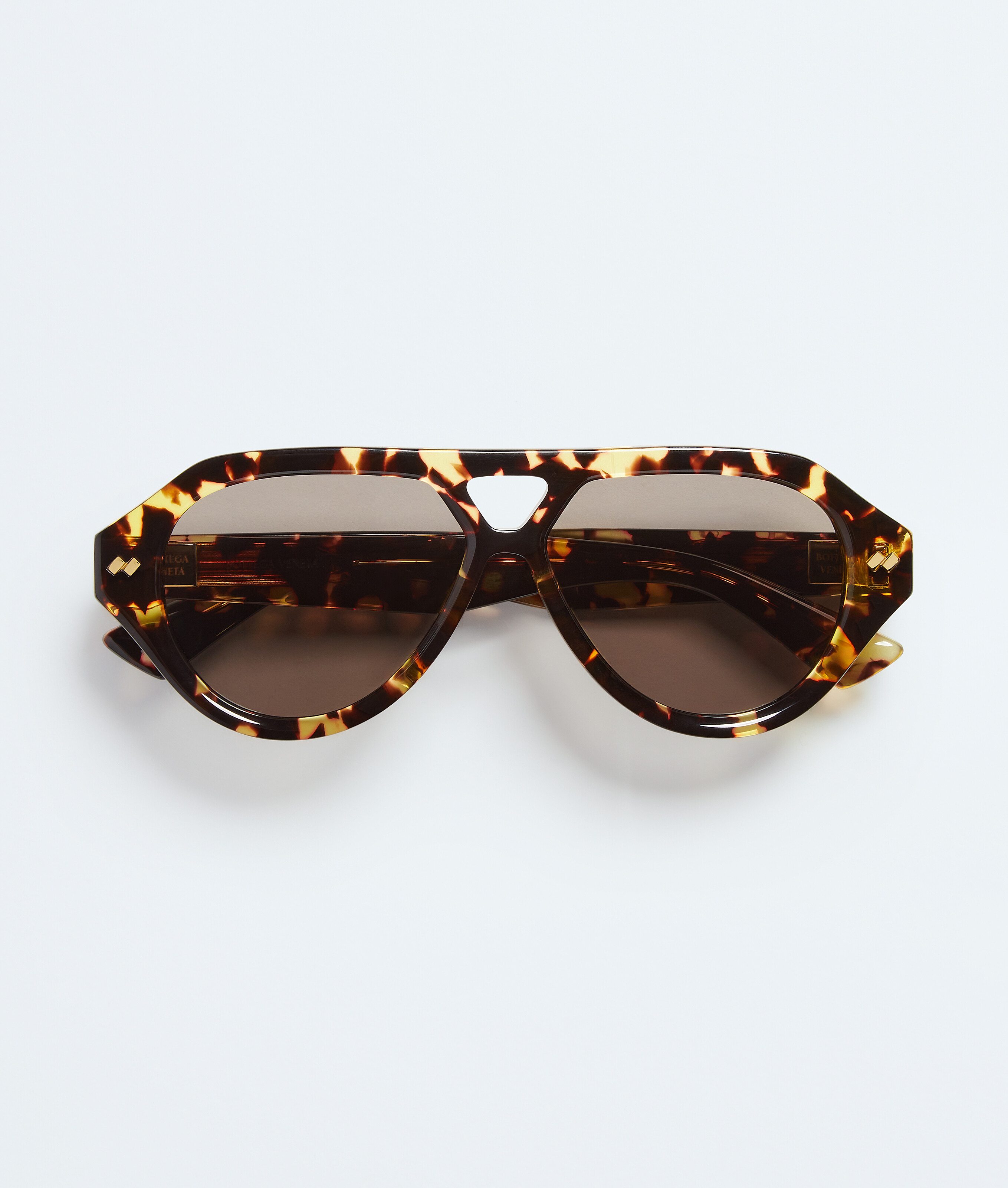 Bottega Veneta Dizzy Aviator Sunglasses-Brown - Unisex