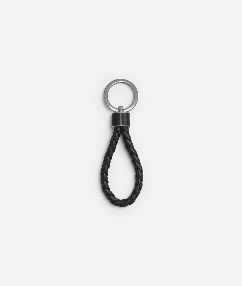 Women's Intreccio Key Ring in Black Bottega Veneta Mexico EN - Image 2