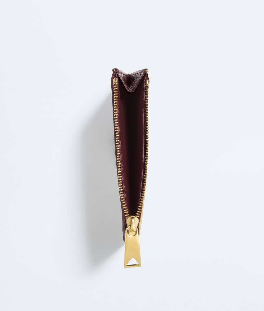 Women's Intrecciato Zipped Card Case in Deep mahogany/butter yellow Bottega Veneta Australia EN - Image 2