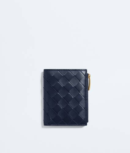 Women's Intrecciato Small Bi-Fold Wallet in Petroleum/glacial Bottega Veneta Australia EN - Image 1