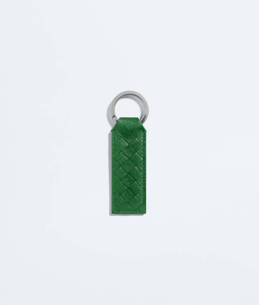 Men's Woven Mycelium Key Ring in Shamrock Bottega Veneta Italy EN - Image 2