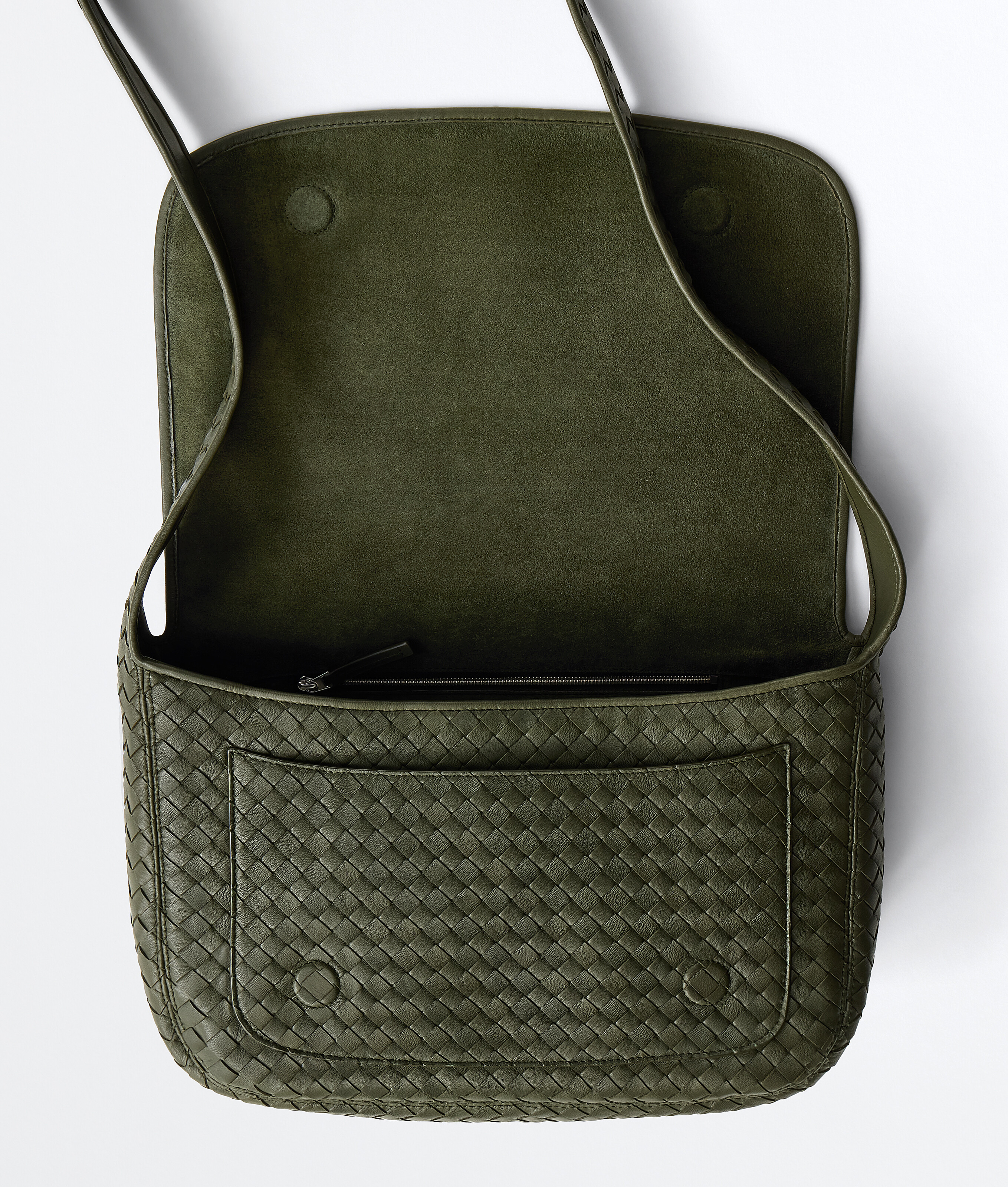 Men's Veneto Large Messenger in Bark green Bottega Veneta France EN - Image 3