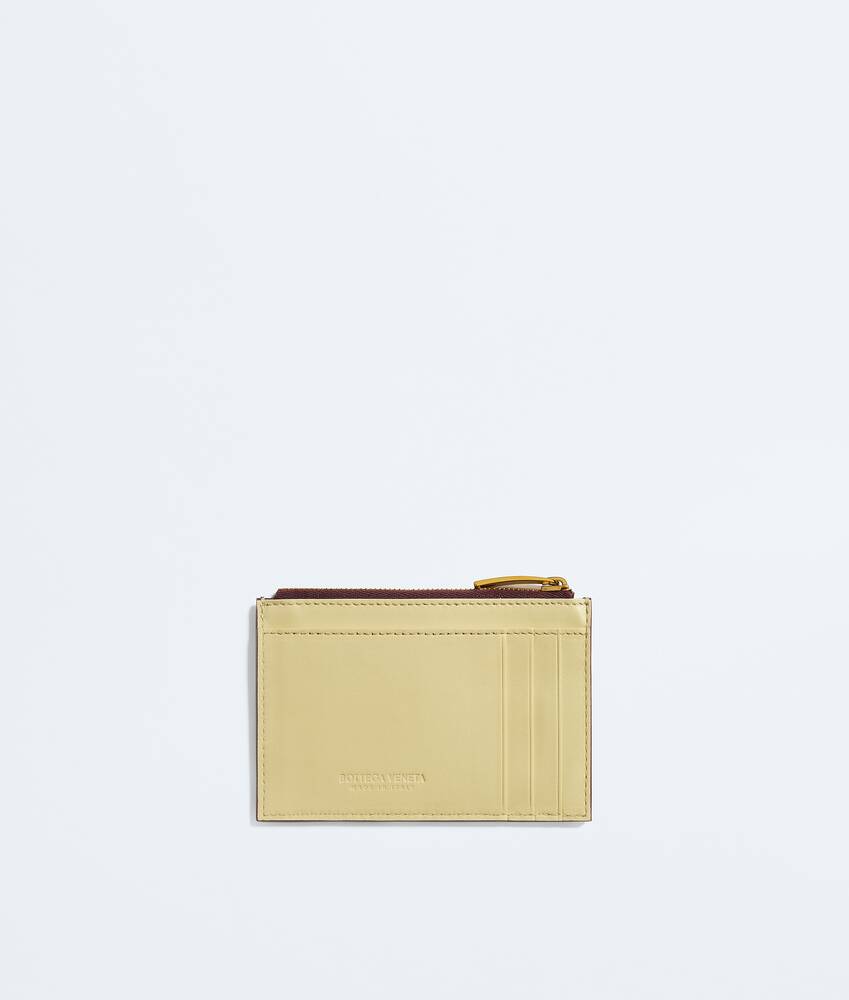Women's Intrecciato Zipped Card Case in Deep mahogany/butter yellow Bottega Veneta Australia EN - Image 3