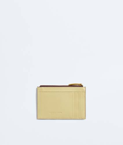 Women's Intrecciato Zipped Card Case in Deep mahogany/butter yellow Bottega Veneta Mexico EN - Image 3