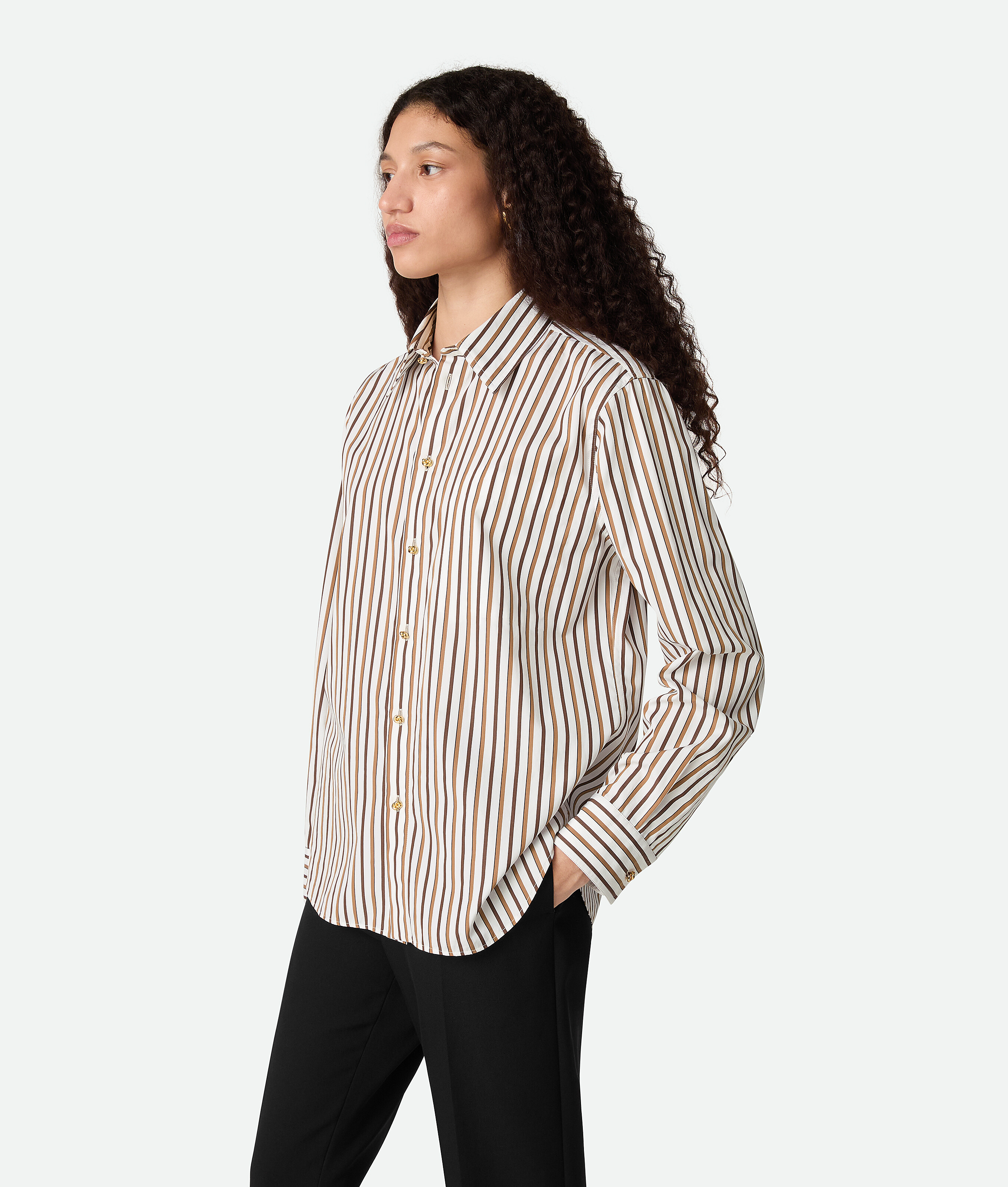 Bottega Veneta Women Shirt Bold Stripe Cotton Poplin In Multi