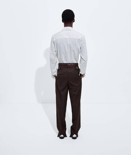 Men's Wool and Mohair Toile Trousers in Light wenge mel Bottega Veneta Poland EN - Image 3