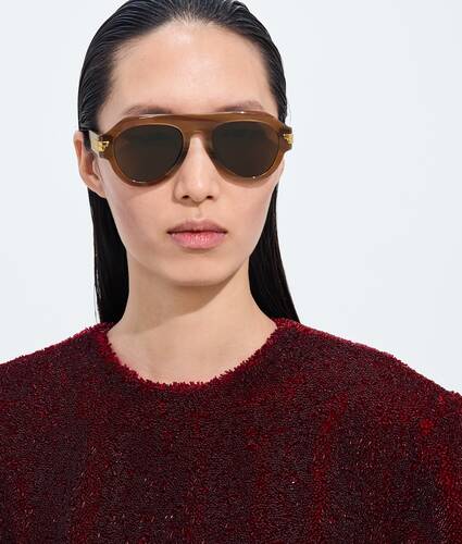 Occhiali da sole aviator Mitre in Brown/brown Bottega Veneta Italia IT - Image 2