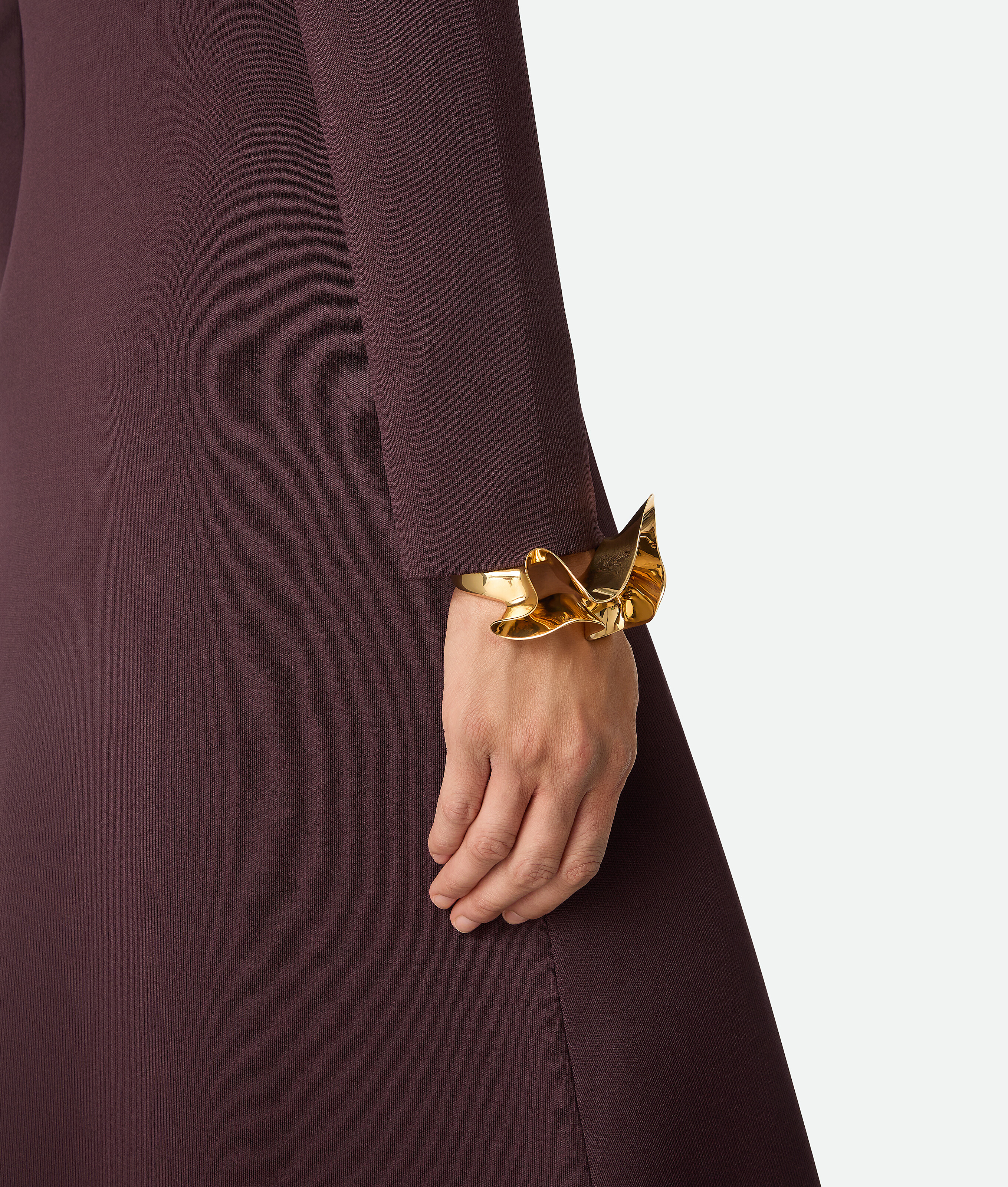 Bottega Veneta Anemone Cuff Bracelet - Yellow Gold - Woman - L