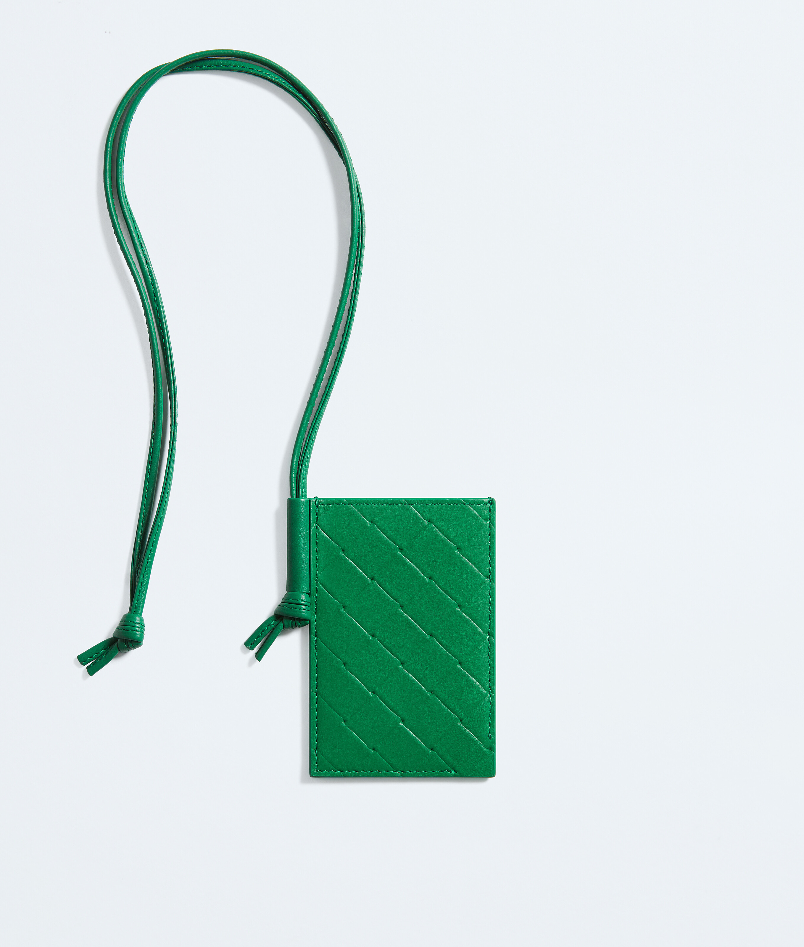 Men's Intrecciato Stamp Badge Holder in Grass green | Bottega