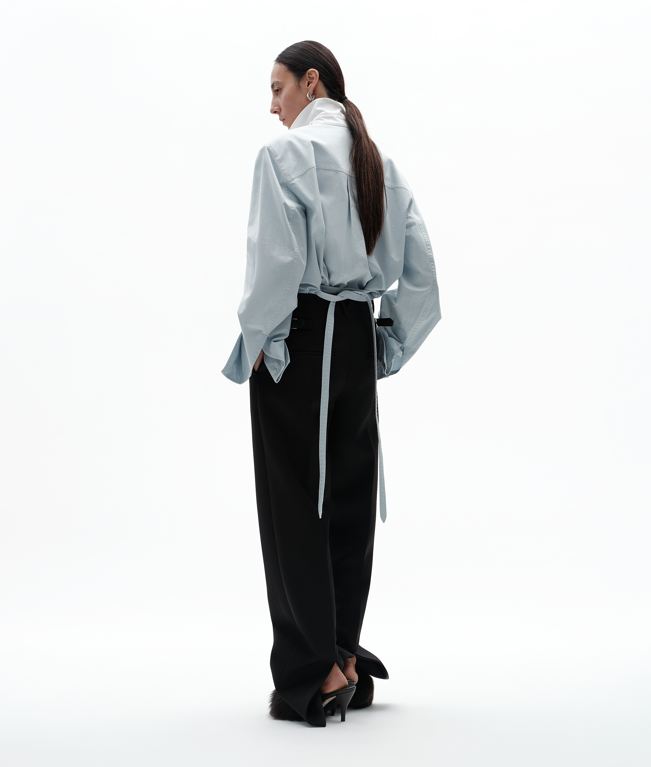 Women's Wool Grain De Poudre Pants in Double black Bottega Veneta Luxembourg EN - Image 4