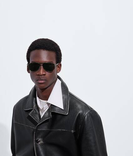 Classic Aviator Sunglasses in Ruthenium/gray Bottega Veneta Norway EN - Image 2