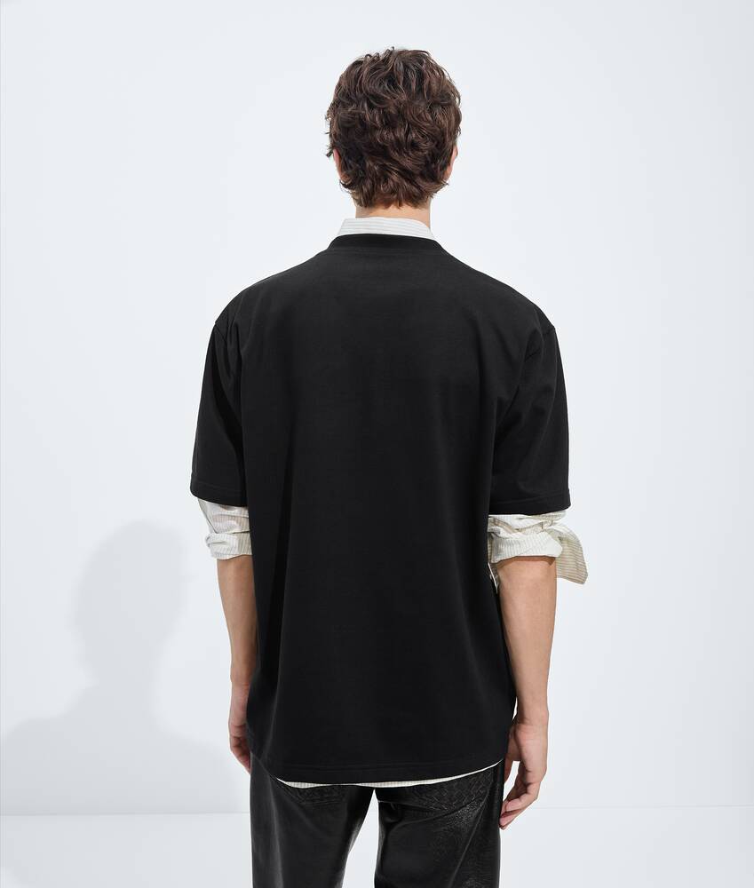 Men's Cotton Jersey T-Shirt in Double black Bottega Veneta Estonia EN - Image 3