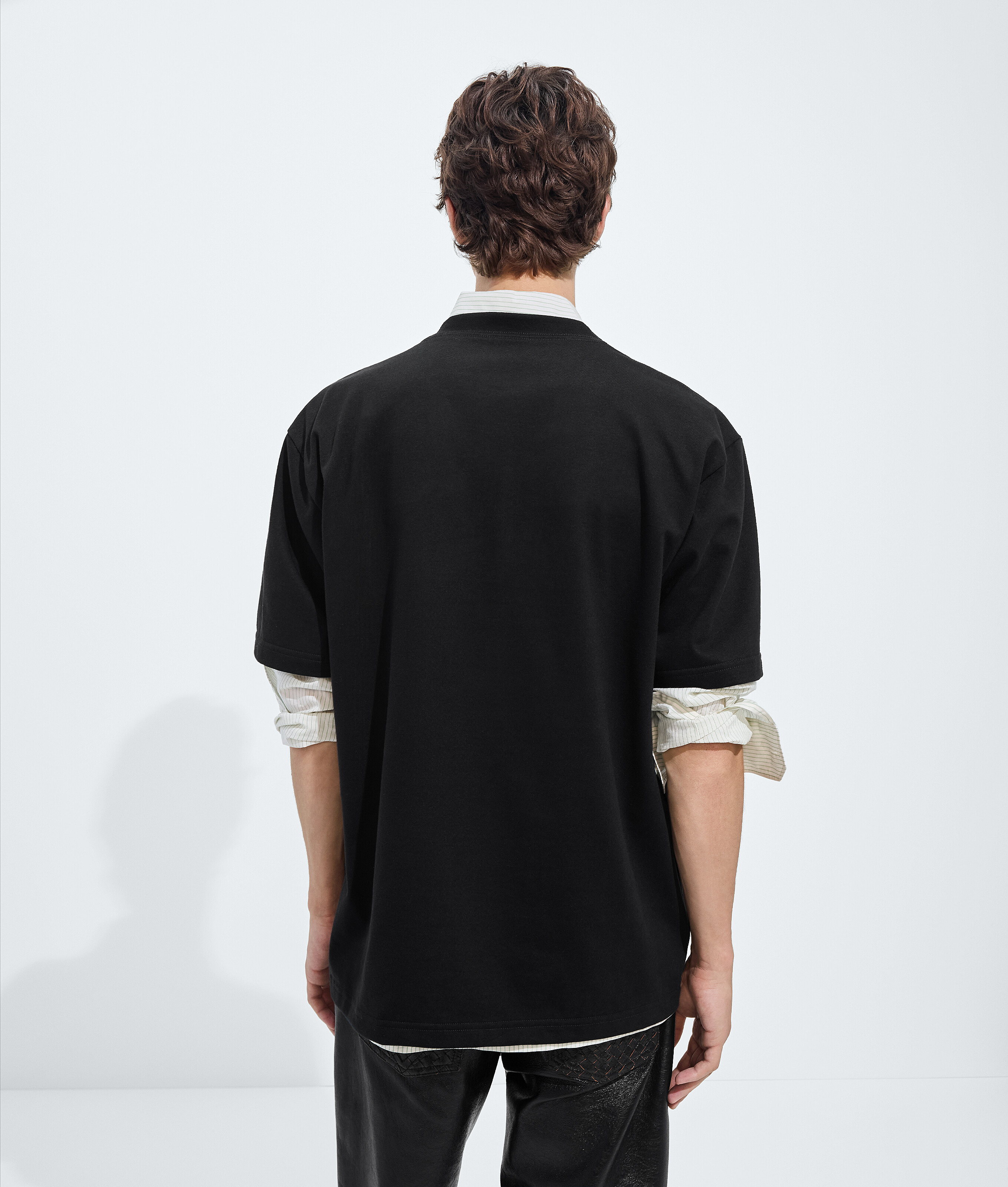 Men's Cotton Jersey T-Shirt in Double black Bottega Veneta Luxembourg EN - Image 3