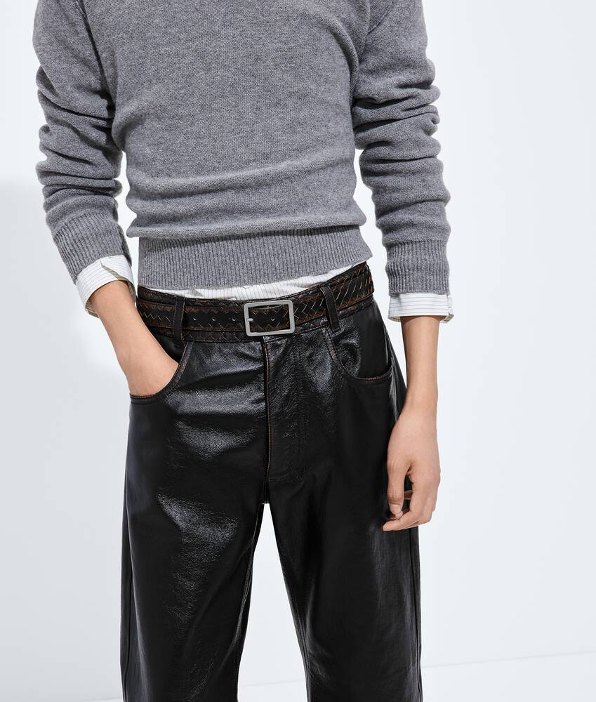 Men's Tile Belt in Black/brown Bottega Veneta Czechia EN - Image 2