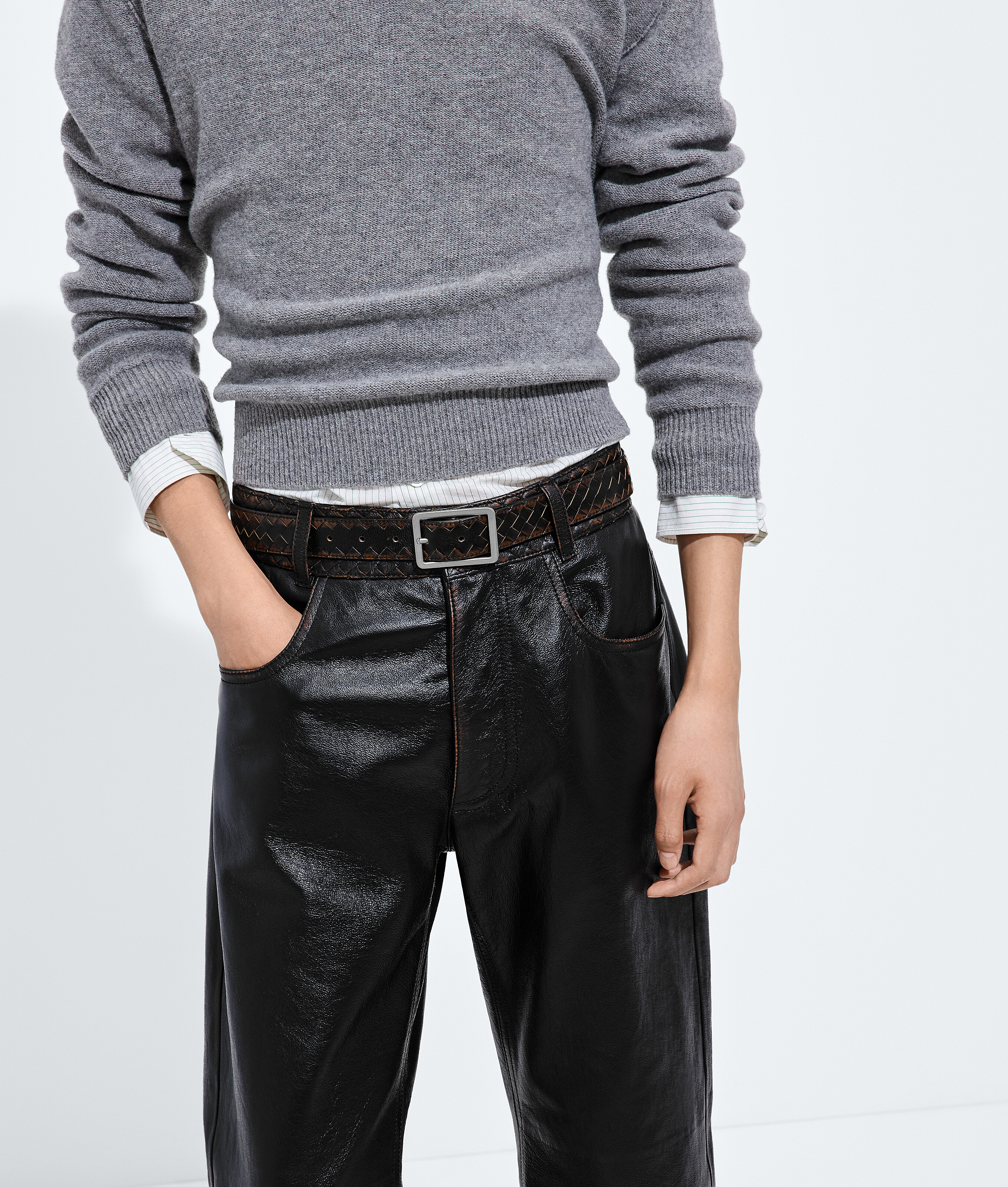 Men's Tile Belt in Black/brown Bottega Veneta Luxembourg EN - Image 2