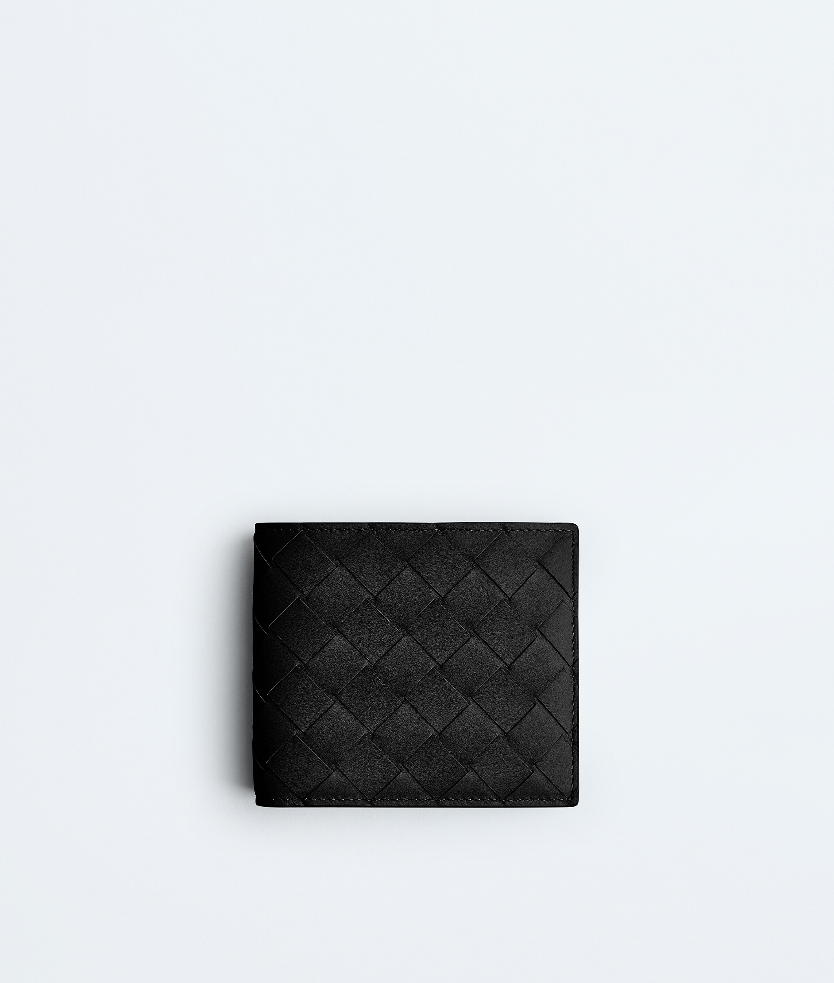 Bottega Veneta Black Intrecciato Bi-Fold Wallet With Coin Purse - Man - U