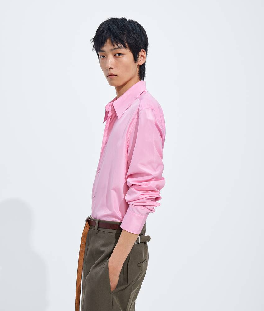 Men's Silk Taffeta Shirt in Gloss Bottega Veneta Greece EN - Image 2