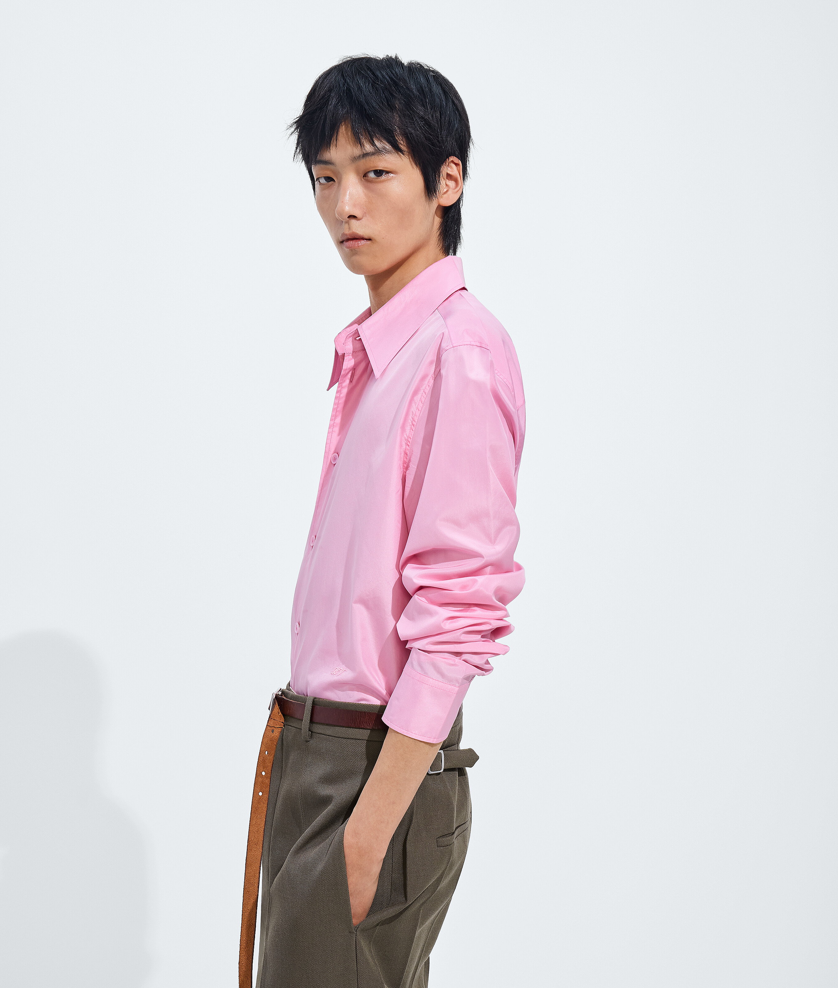 Men's Silk Taffeta Shirt in Gloss Bottega Veneta Luxembourg EN - Image 2
