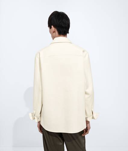 Men's Cotton Gabardine Overshirt  in Parchment Bottega Veneta Latvia EN - Image 3