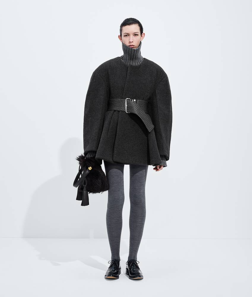 Cappotto in flanella di lana imbottita da Donna in Ardoise melange Bottega Veneta Italia IT - Image 4