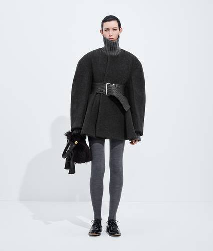 Cappotto in flanella di lana imbottita da Donna in Ardoise melange Bottega Veneta Italia IT - Image 4